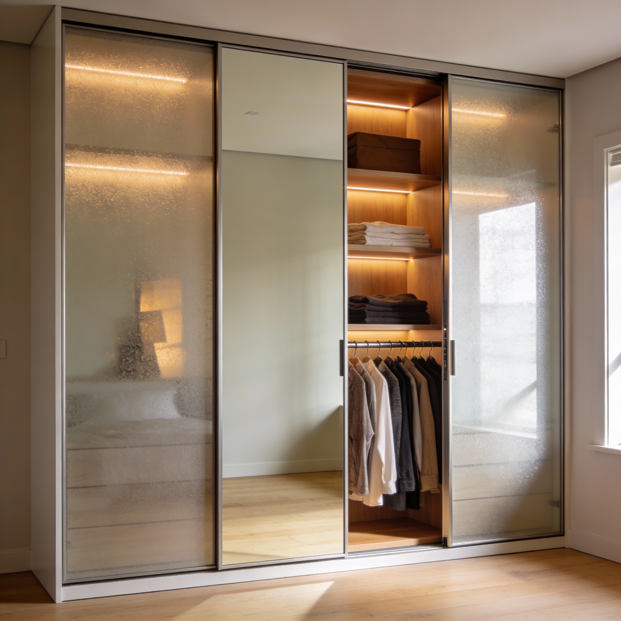 Custom sliding door wardrobe installation